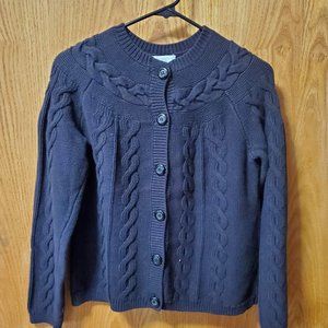 Charter Club Cardigan Sz P/L Petite Small Black Long Sleeve Sweater Button Up